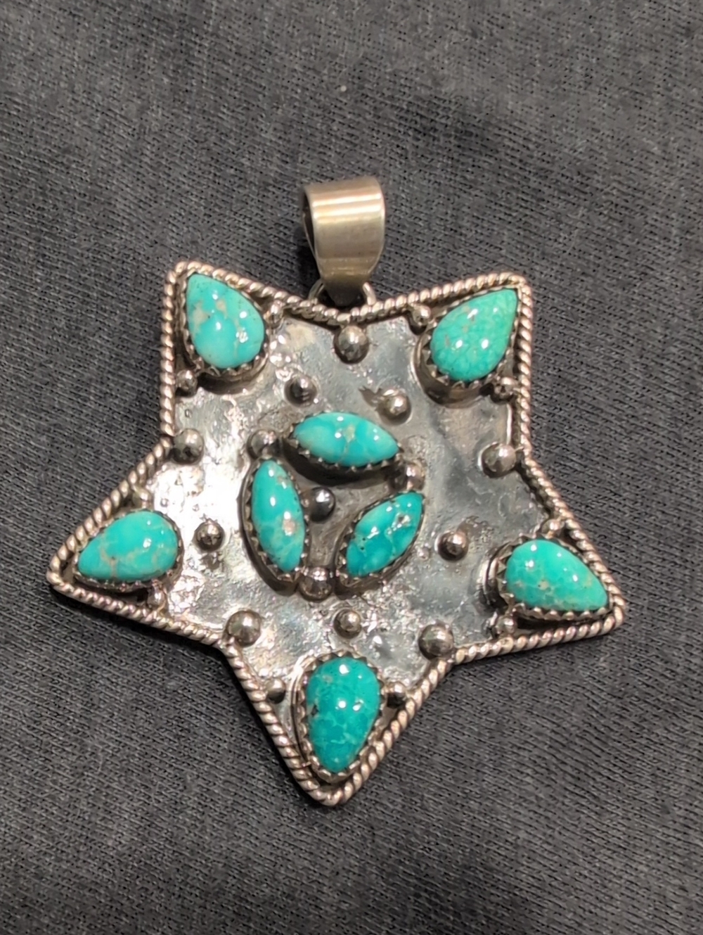 Turquoise Star Pendant Necklace - Sterling Silver-Women’s Jewelry